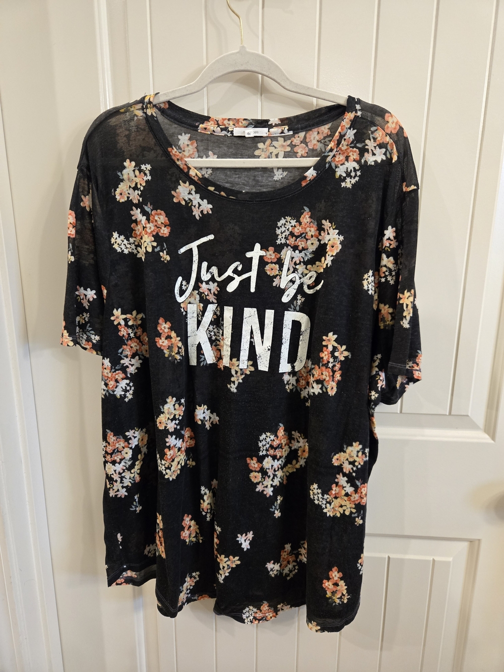 Maurices Black Floral "Just Be Kind" Graphic Tee Size 4x